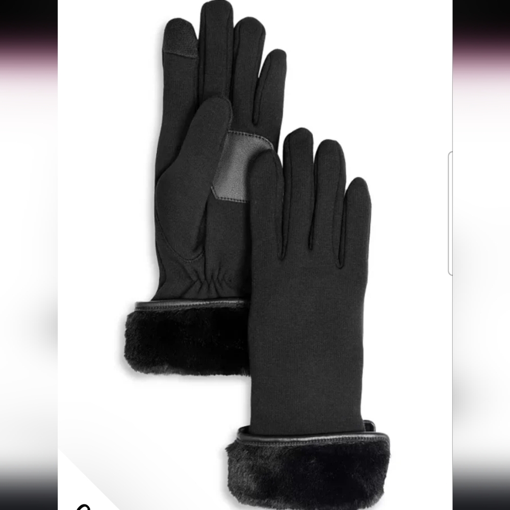Echo new York Fold Down Faux Fur Cuff Glove medium NWT